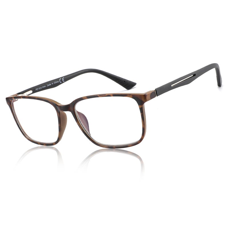 ZENOTTIC Blue Light Glasses,Reading Glasses for Men Square Frame Anti-Glare Sport Computer Glasses Tortoise 3.5 x